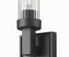 Kinkiet czarna tubka z ryflowanego szkła minimalistyczny klasyczny dekoracyjny QUINCY W01842BK Cosmo Light